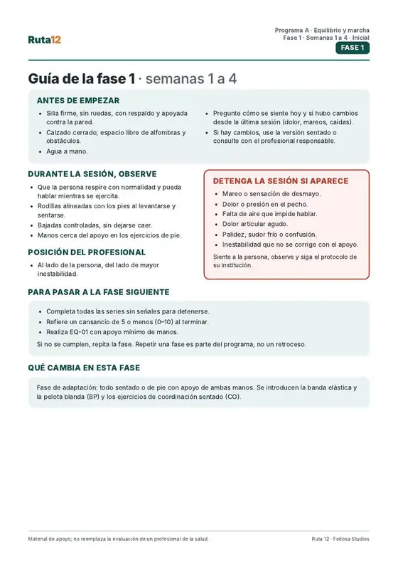 Guía de la fase 1 del Programa A